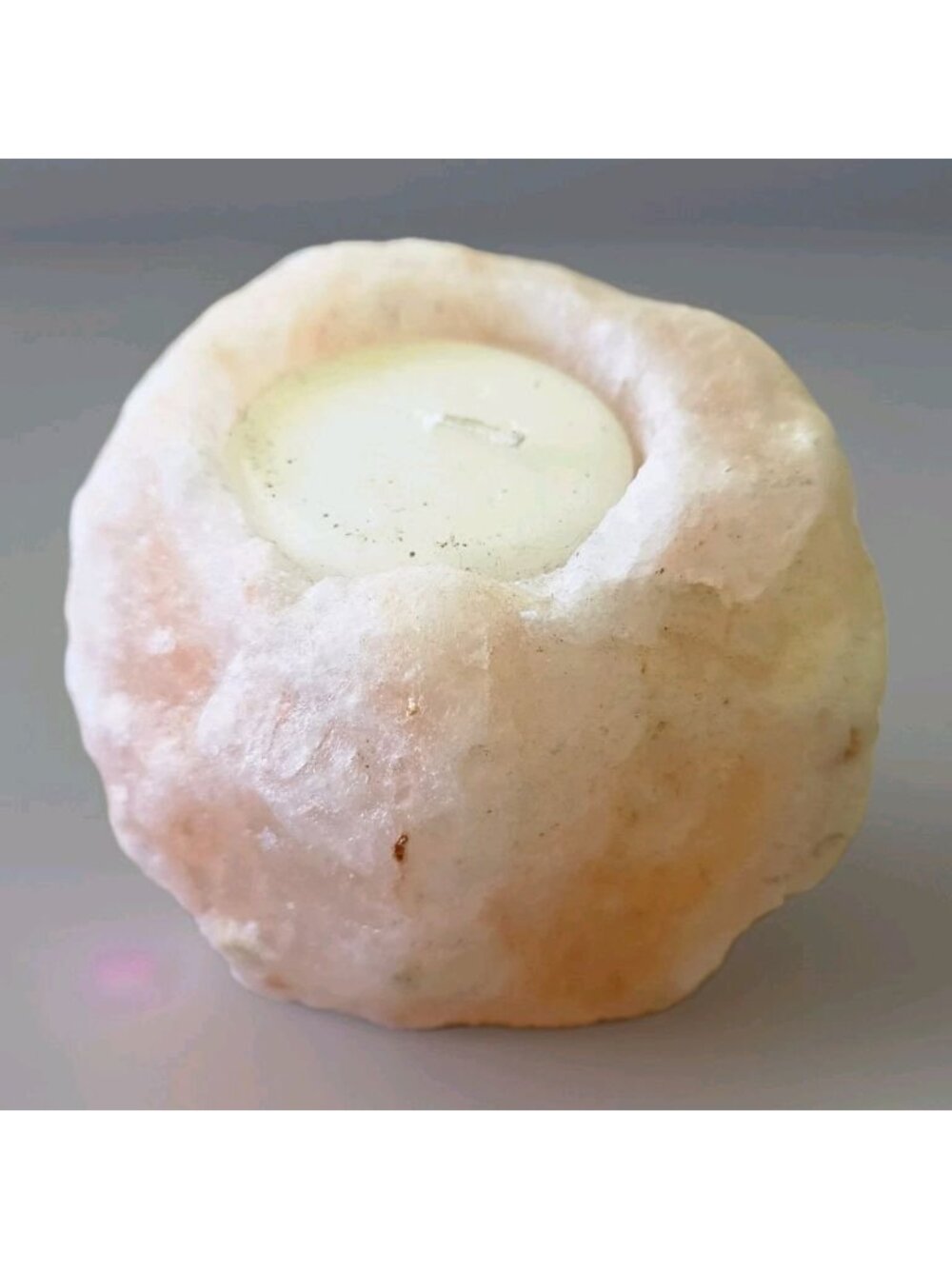 Pink Himalayan Salt Tea Light Votive Candle Holder Natural Crystal Rock Raw Boho